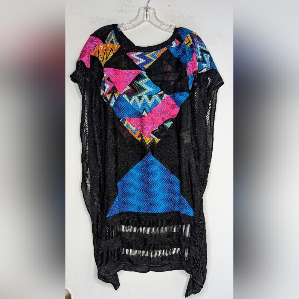 Missoni Black Multicolor Geometric Swim Coverup